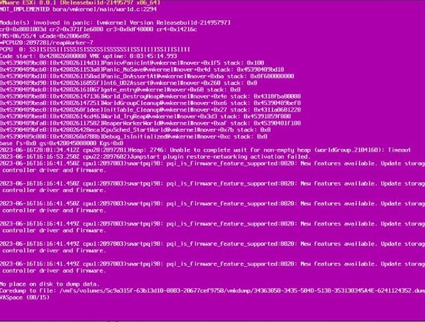 VMware's Purple Screen of Death